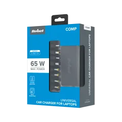 Zasilacz uniwersalny Rebel 8 końcówek, USB 65 W / 15-24 V
