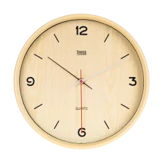 Zegar ścienny 30 cm jasny brąz