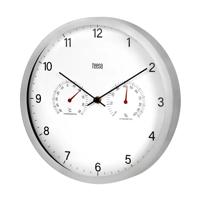 Zegar ścienny 30 cm z termometrem i hydrometrem Zegar ścienny 30 cm z termometrem i hydrometrem