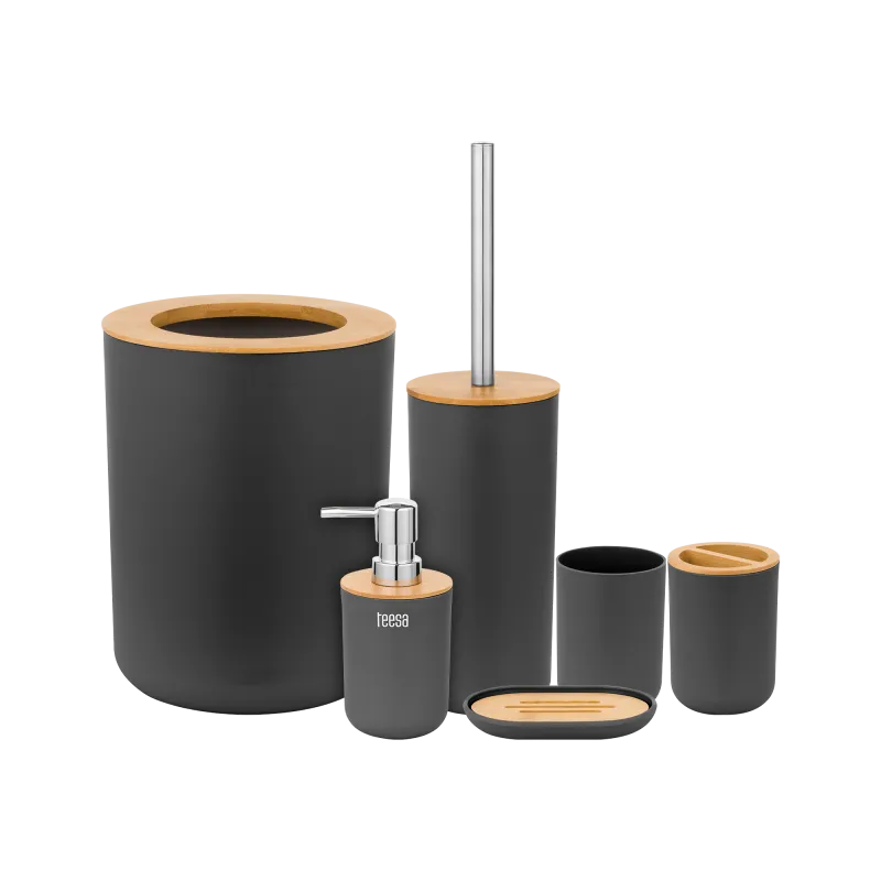 Zestaw akcesoriów łazienkowych (6 szt.) czarny