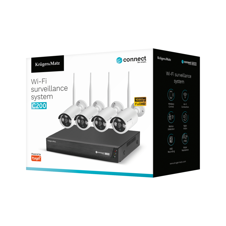 Zestaw do monitoringu WiFi Kruger&Matz Connect C200 Tuya Zestaw do monitoringu WiFi Kruger&Matz Connect C200 Tuya
