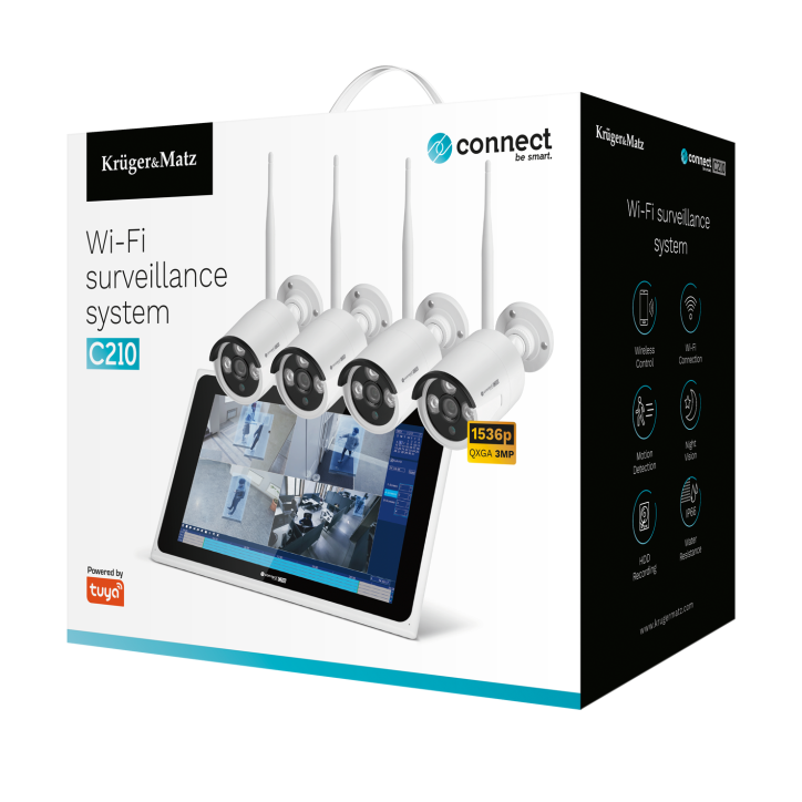 Zestaw do monitoringu WiFi Kruger&Matz Connect C210 Tuya Zestaw do monitoringu WiFi Kruger&Matz Connect C210 Tuya