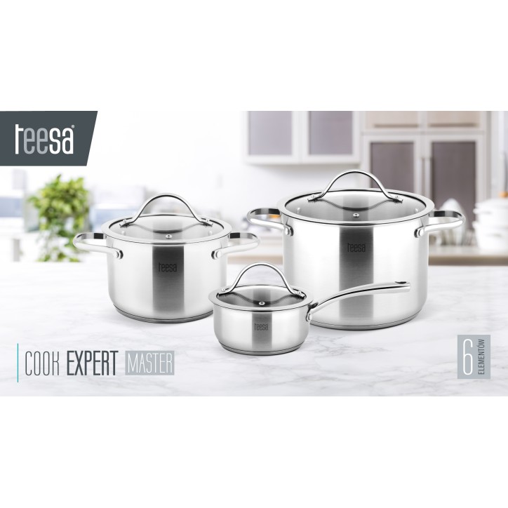 Zestaw garnków 6 elementów TEESA COOK EXPERT MASTER Zestaw garnków 6 elementów TEESA COOK EXPERT MASTER