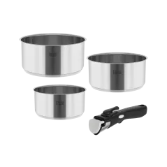 Zestaw garnków z odłączaną rączką TEESA COOK EXPERT SINGLE HAND
