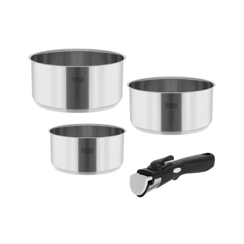 Zestaw garnków z odłączaną rączką TEESA COOK EXPERT SINGLE HAND Zestaw garnków z odłączaną rączką TEESA COOK EXPERT SINGLE HAND