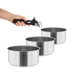 Zestaw garnków z odłączaną rączką TEESA COOK EXPERT SINGLE HAND