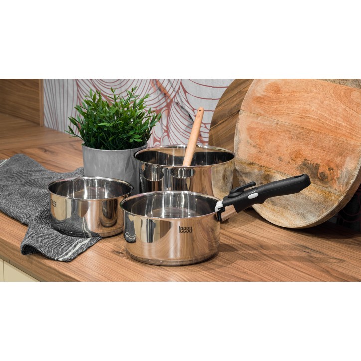 Zestaw garnków z odłączaną rączką TEESA COOK EXPERT SINGLE HAND Zestaw garnków z odłączaną rączką TEESA COOK EXPERT SINGLE HAND