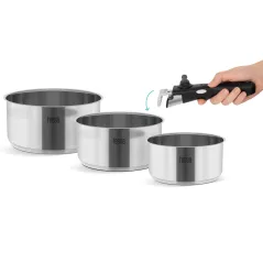 Zestaw garnków z odłączaną rączką TEESA COOK EXPERT SINGLE HAND