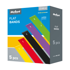 Zestaw gum do ćwiczeń lateksowe 2m - Long Band LTs-1, 1-5 kg, 5 gum, REBEL ACTIVE