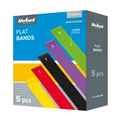 Zestaw gum do ćwiczeń lateksowe 2m - Long Band LTs-1, 1-5 kg, 5 gum, REBEL ACTIVE