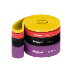 Zestaw gum do ćwiczeń lateksowy - Power Band PLs-2, 4-45 kg, 4 gumy, REBEL ACTIVE