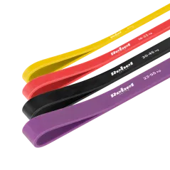 Zestaw gum do ćwiczeń lateksowy - Power Band PLs-2, 4-45 kg, 4 gumy, REBEL ACTIVE