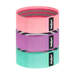Zestaw gum do ćwiczeń materiałowy - Mini Band M, 27-55 kg, 3 gumy materiałowe, REBEL ACTIVE