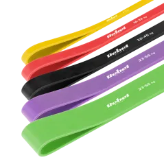 Zestaw gum do ćwiczeń TPE - Power Band PTs-1, 4-55 kg, 5 gum TPE, REBEL ACTIVE