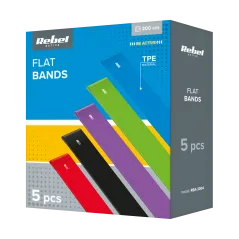 Zestaw gum do ćwiczeń TPE 2m - Long Band Ls-1, 1-5 kg, 5 gum, REBEL ACTIVE