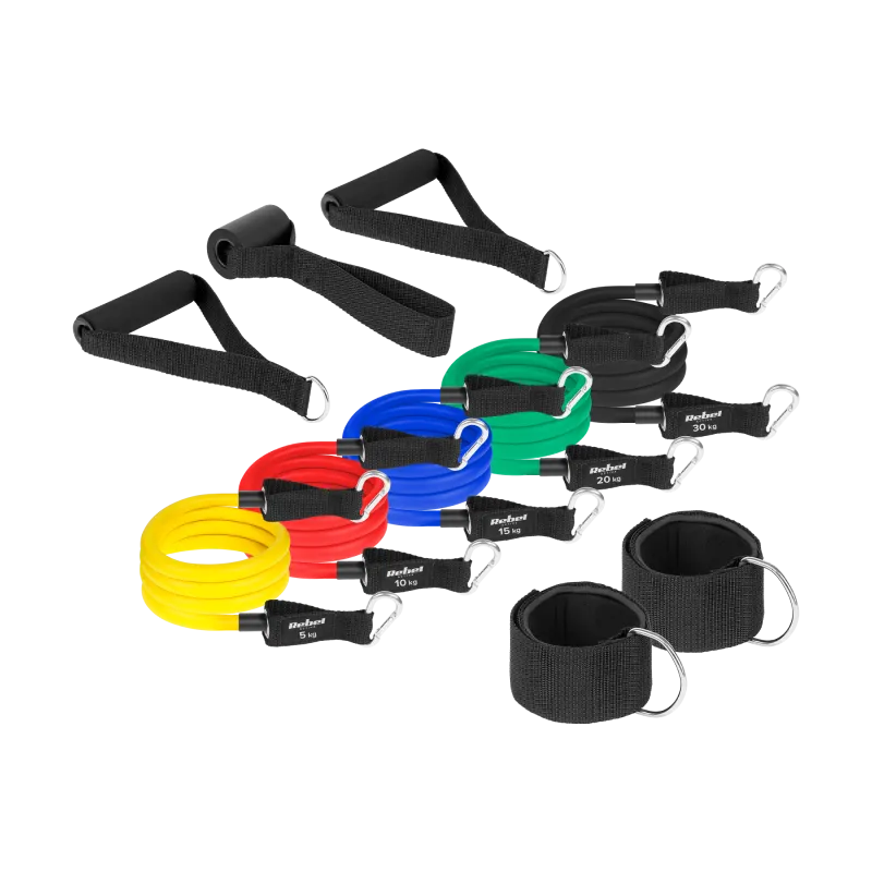 Zestaw gum oporowych do ćwiczeń - Power Tube Set , 5-30 kg, 5 gumy, REBEL ACTIVE