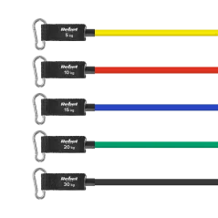 Zestaw gum oporowych do ćwiczeń - Power Tube Set , 5-30 kg, 5 gumy, REBEL ACTIVE