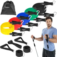 Zestaw gum oporowych do ćwiczeń - Power Tube Set , 5-30 kg, 5 gumy, REBEL ACTIVE