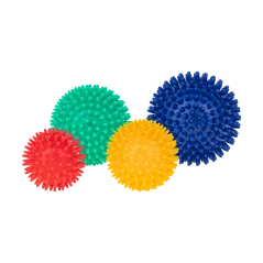 Zestaw piłeczek sensorycznych z kolcami do masażu, 4 piłeczki , REBEL ACTIVE