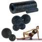 Zestaw wałek do masażu, mini roller, 2 piłki, 2 duoball-e , 6 elementów, kolor czarno-niebieski, materiał EPP, REBEL ACTIVE