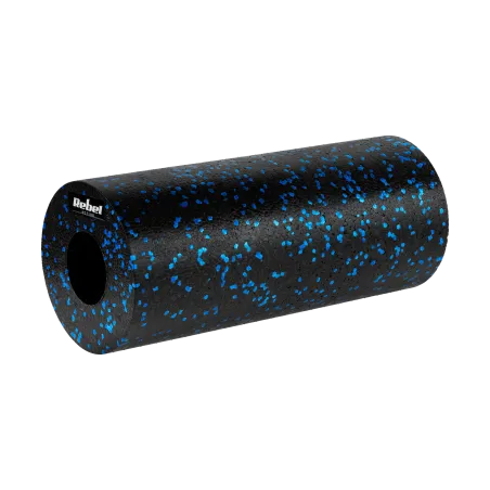 Zestaw wałek do masażu, roller, piłka, duoball , 3 elementy, kolor czarno-niebieski, materiał EPP, REBEL ACTIVE