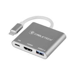 Złącze adapter Cabletech wtyk Typu C - gniazda USB 3.0 HDMI 2.0 Typu C