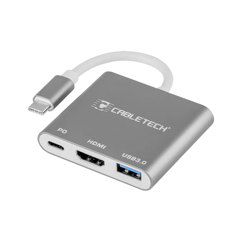 Złącze adapter Cabletech wtyk Typu C - gniazda USB 3.0 HDMI 2.0 Typu C Złącze adapter Cabletech wtyk Typu C - gniazda USB 3.0 HDMI 2.0 Typu C