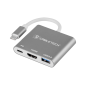 Złącze adapter Cabletech wtyk Typu C - gniazda USB 3.0 HDMI 2.0 Typu C Złącze adapter Cabletech wtyk Typu C - gniazda USB 3.0 HDMI 2.0 Typu C