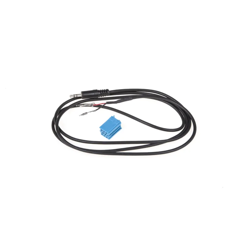 Złącze do radia AUX wtyk mini ISO luz niebieski-wtyk Jack 3,5mm stereo 552080A Złącze do radia AUX wtyk mini ISO luz niebieski-wtyk Jack 3,5mm stereo 552080A