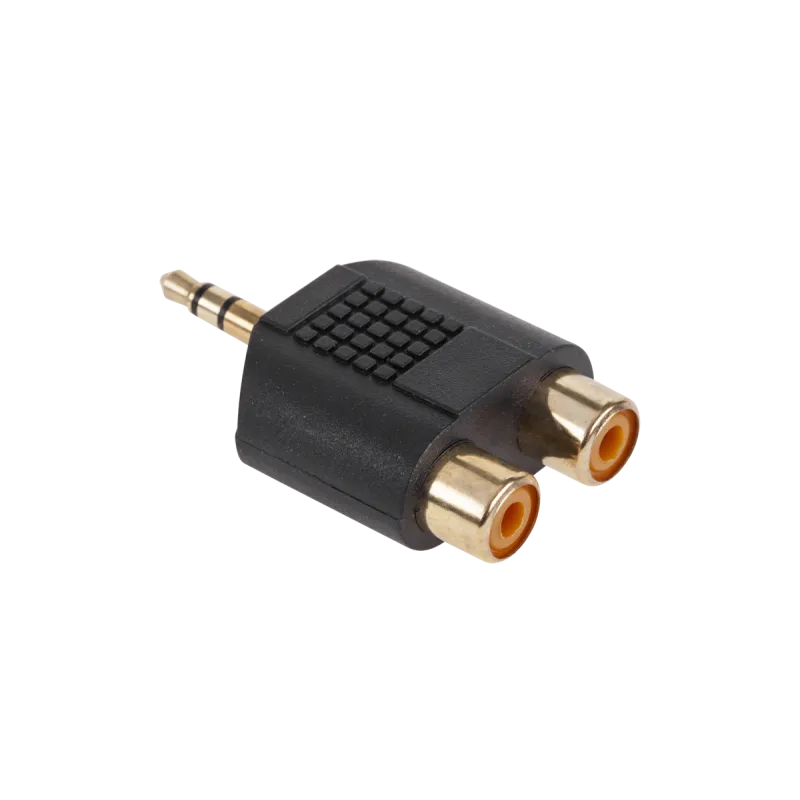 Złącze JACK 3.5-2xGN.RCA złote