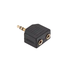 Złącze Jack 3.5/2x3.5 złote NH552