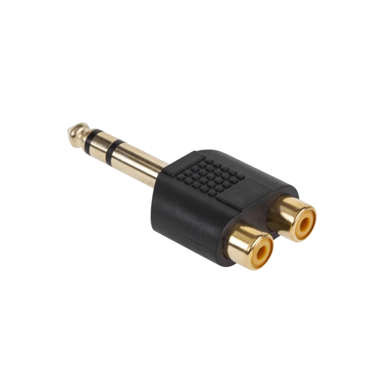 Złącze Jack 6.3 ST.-2xGN.RCA złoty Złącze Jack 6.3 ST.-2xGN.RCA złoty