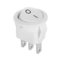 Złącze przełącznik kołyskowy okrągły 3 PIN 3A/250V biały