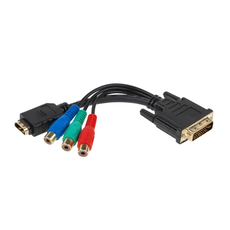Złącze wtyk DVI (24+5) - HDMI gniazdo + 3 gniazda RCA