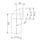 Kolano do WC FI 110mm 90 stopni L 220mm białe