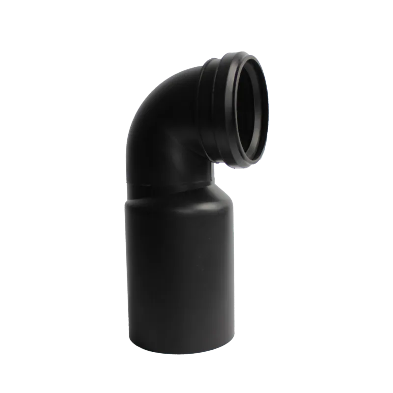 Kolano do WC FI 110mm/90mm 90 stopni L 230mm czarne