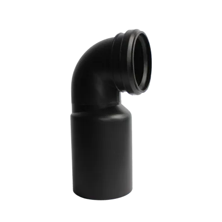Kolano do WC FI 110mm/90mm 90 stopni L 230mm czarne