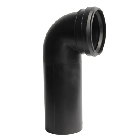 Kolano do WC FI 90mm 90 stopni L 230mm Czarne