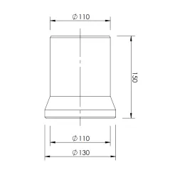 Sztucer do WC FI 110mm L 150mm Biały