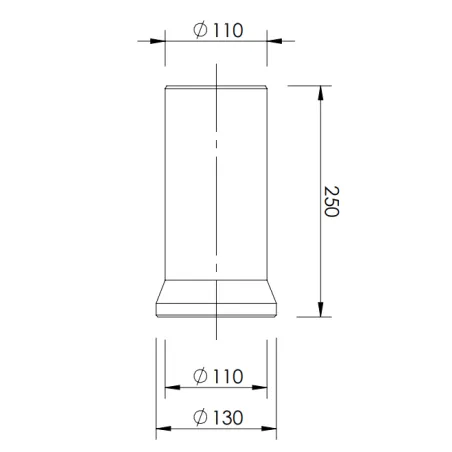 Sztucer do WC Fi 110mm L 250mm biały