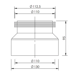 Złącze do WC Fi 110mm L 95mm białe