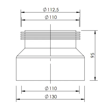 Złącze do WC Fi 110mm L 95mm białe