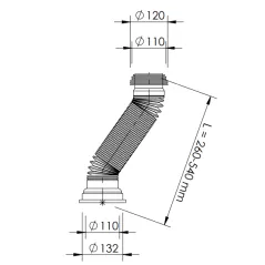 Złącze uniwersalne do WC Fi 110 L 260 do 540mm