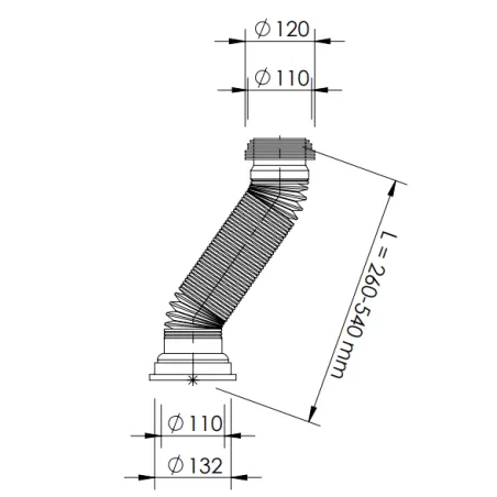 Złącze uniwersalne do WC Fi 110 L 260 do 540mm