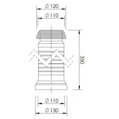 Złącze uniwersalne do WC Fi 110mm L 350mm białe
