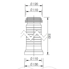 Złącze uniwersalne do WC Fi 110mm L 550mm białe