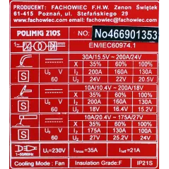 Półautomat spawalniczy inwerterowy 3w1 POLIMIG 210 MIG/MAG TIG MMA Welder Fantasy + komplet uchwytów
