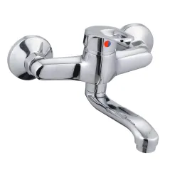 Duro Seria Azul bateria umywalkowa ścienna, ruchoma wylewka 15 cm