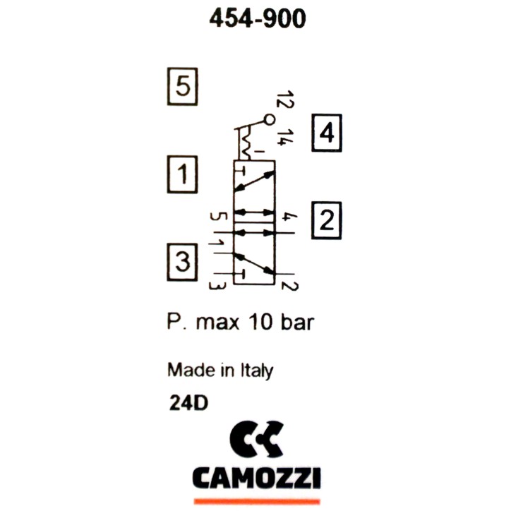 Zawór CAMOZZI 123-454-900 5/2 bistabilny 1/4" dźwignia Zawór CAMOZZI 123-454-900 5/2 bistabilny 1/4" dźwignia