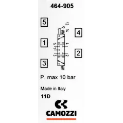 Zawór CAMOZZI 464-905 5/3 CC 1/4" dzwignia monostabilny